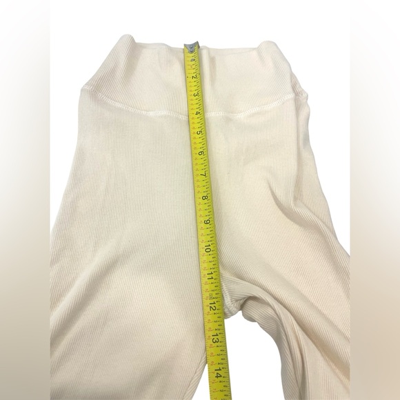 Sezane Ivory Ribbed Conor Legging size SMALL organic cotton lounge wear - Picture 10 of 13